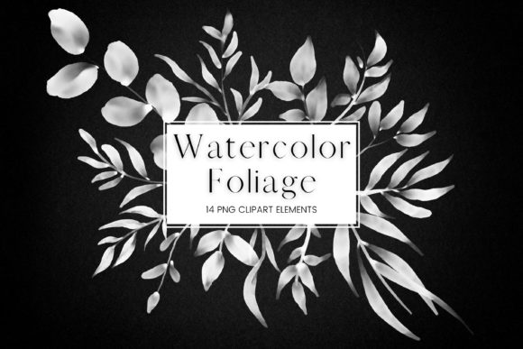 Download White Watercolor Foliage Clip Art - White watercolor Collection